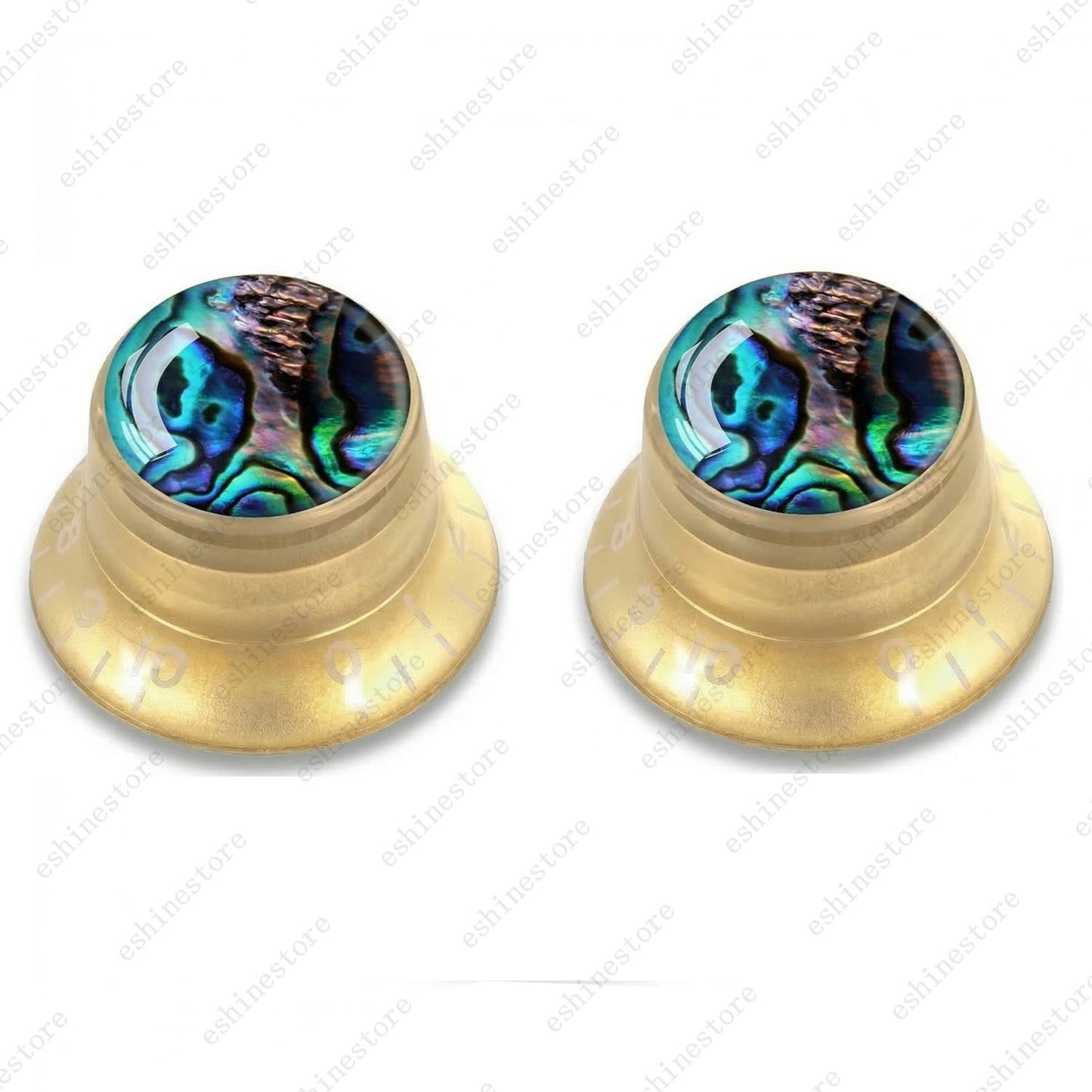 Guitar Reflector Knob with Seashell Pattern Cap Top Hat Knob for Les Paul SG -02