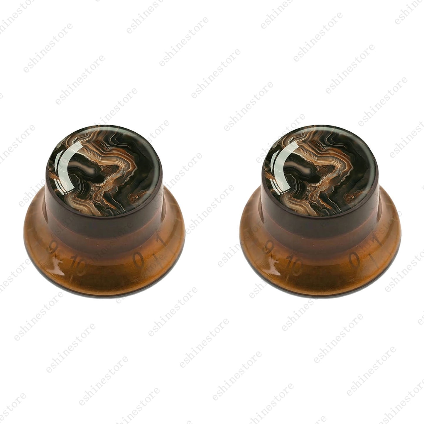 Guitar Reflector Knobs with Marble Texture Cap Top Hat Knob for Les Paul SG - 02