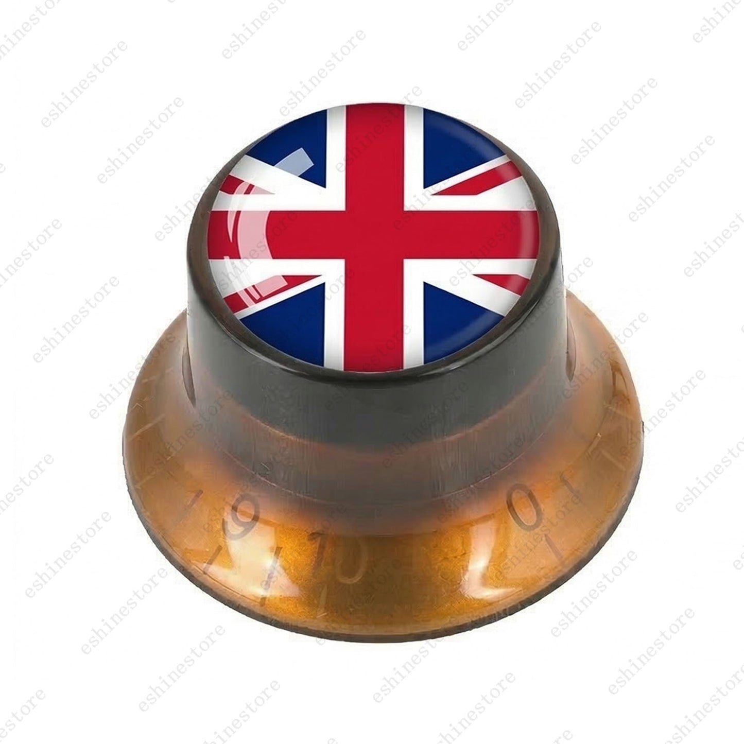 Guitar Reflector Knobs w/ British Flag Design Cap Top Hat Knobs for Les Paul SG