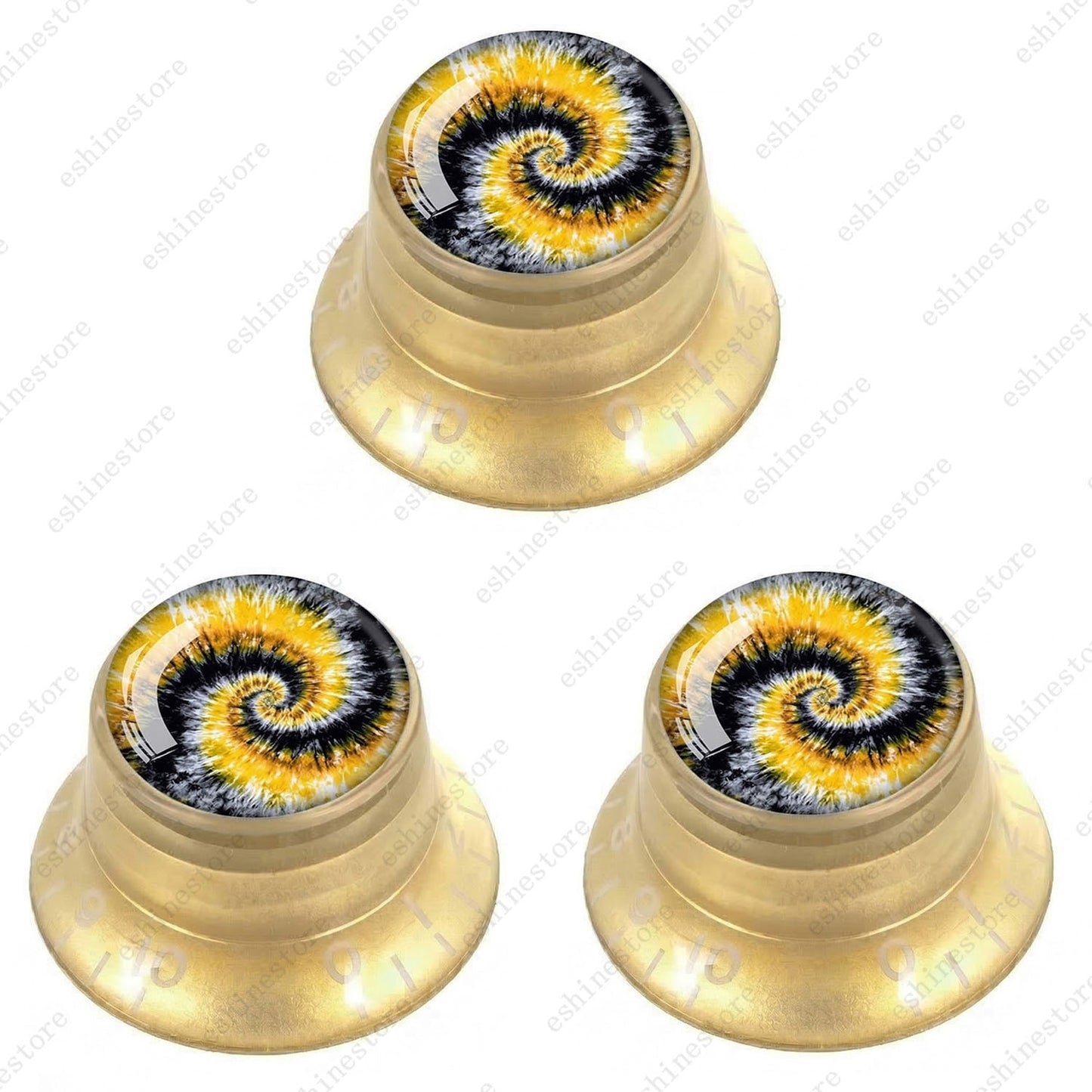 Guitar Reflector Knobs with Spiral Tie Dye Cap Top Hat Knob for Les Paul SG - 06