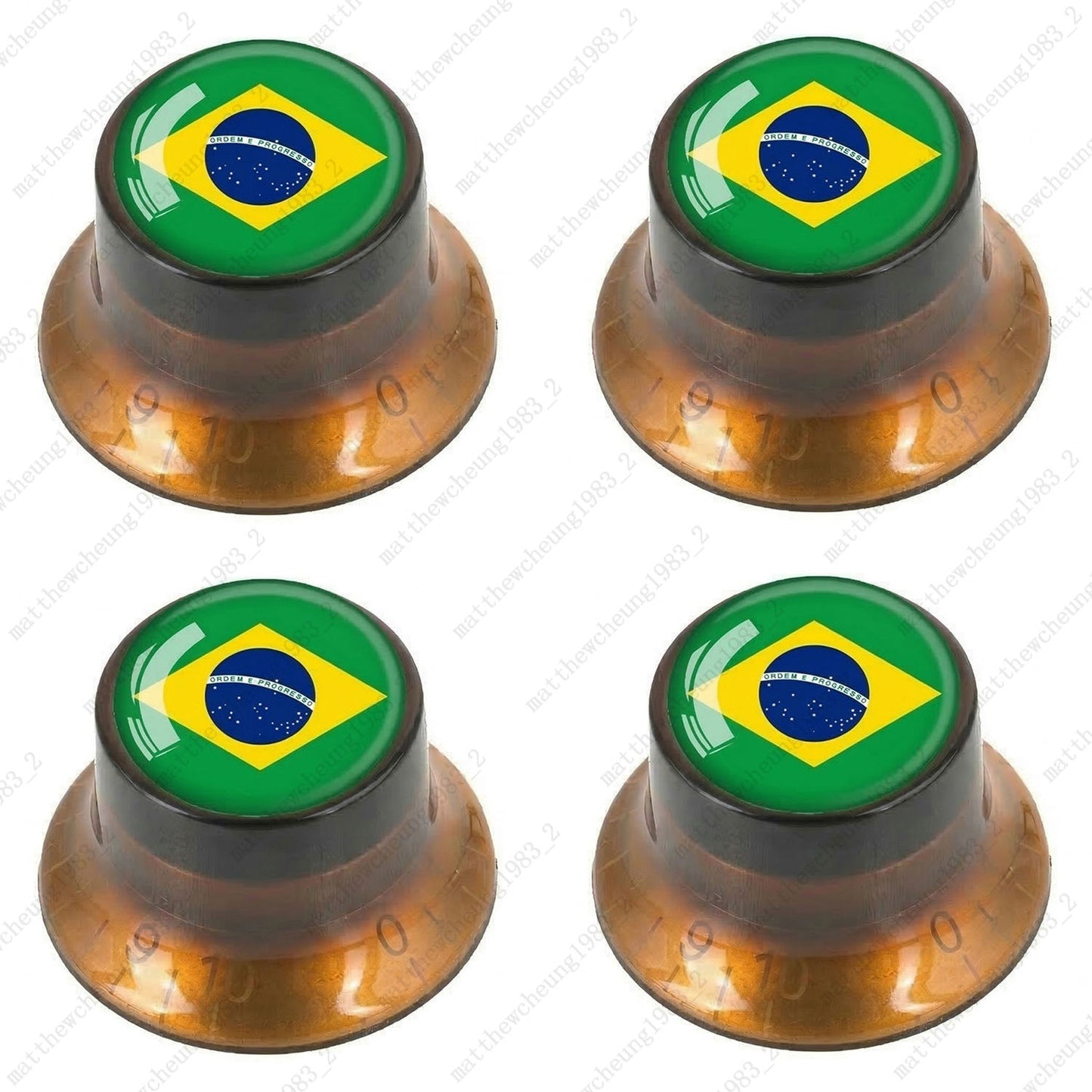 4Pcs Amber Guitar Reflector Knos For Les Paul SG -10 National Flag Options
