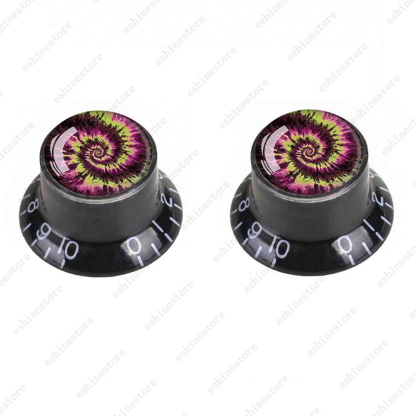 Guitar Reflector Knobs with Spiral Tie Dye Cap Top Hat Knob for Les Paul SG - 01