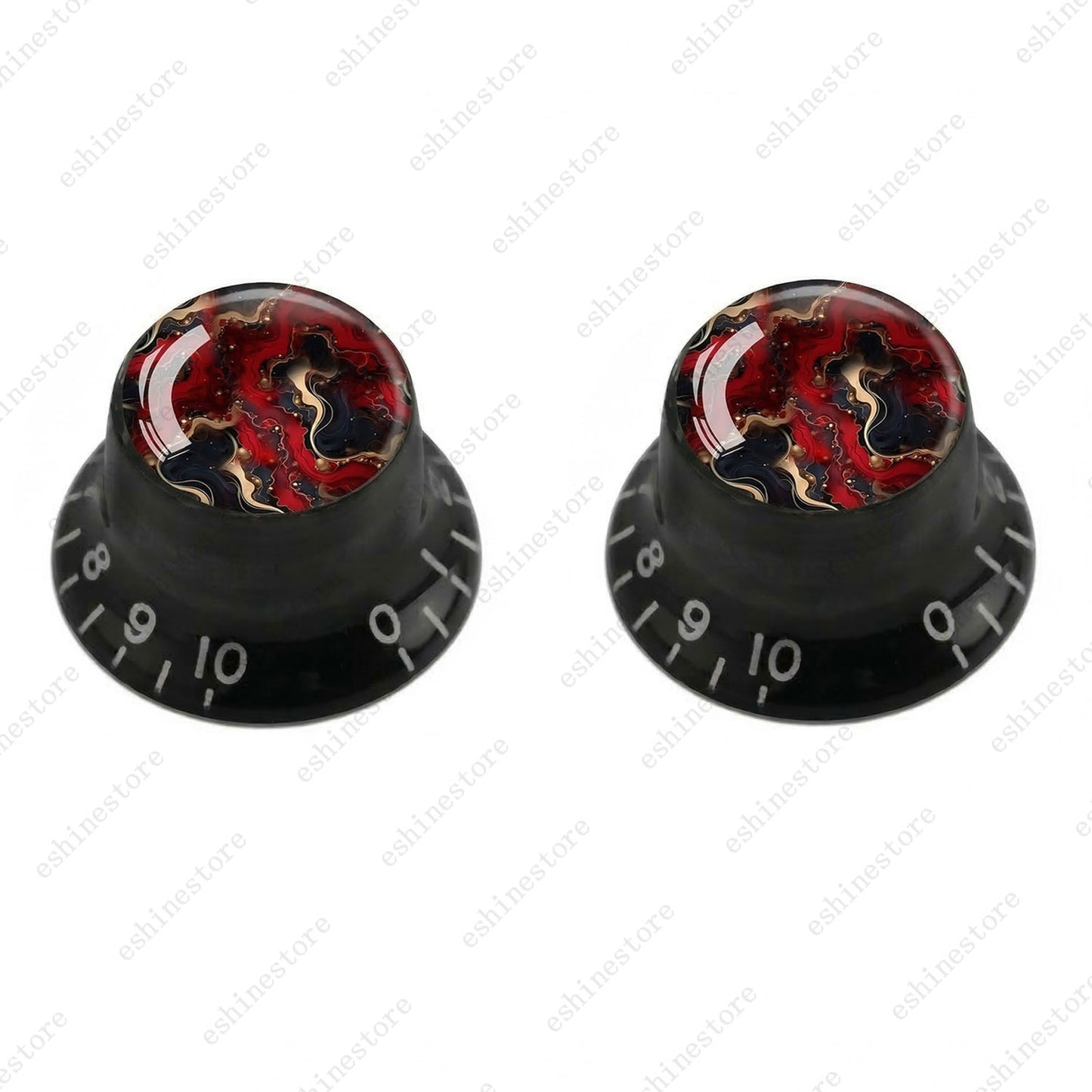 Guitar Reflector Knobs with Abstract Art Cap Top Hat Knobs for Les Paul SG - 03
