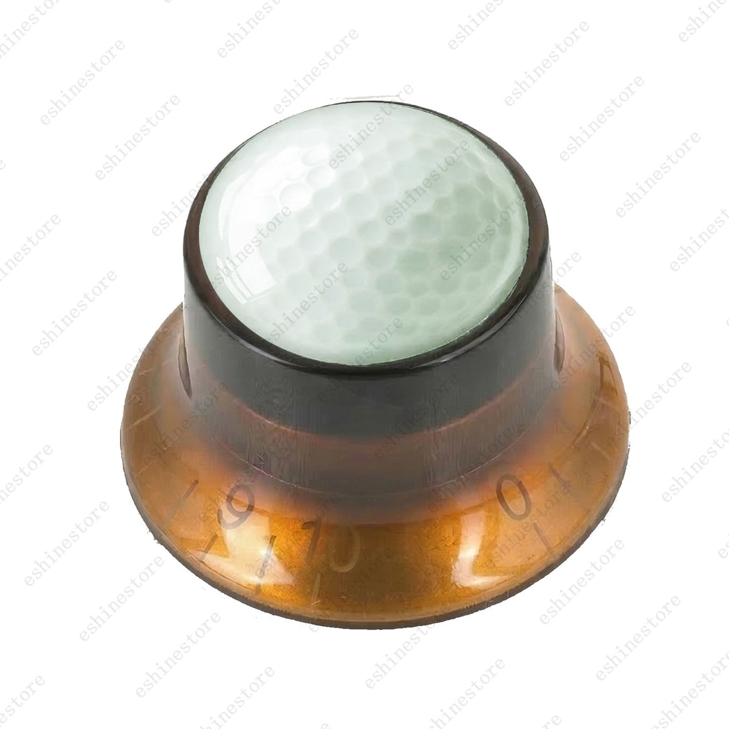 Electric Guitar Reflector Knobs w/ Golf Design Cap Top Hat Knobs for Les Paul SG
