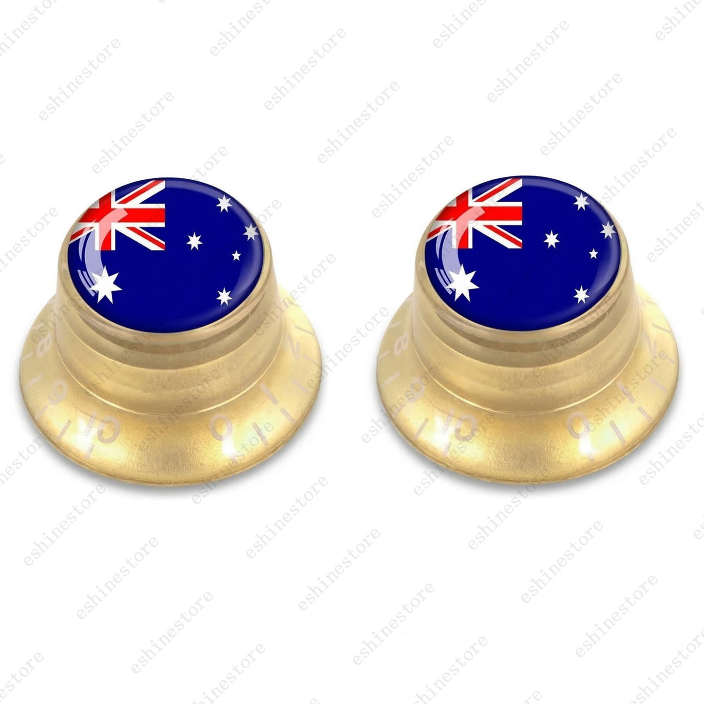 Guitar Reflector Knobs w/ Australia Flag Design Cap Top Hat Knob for Les Paul SG