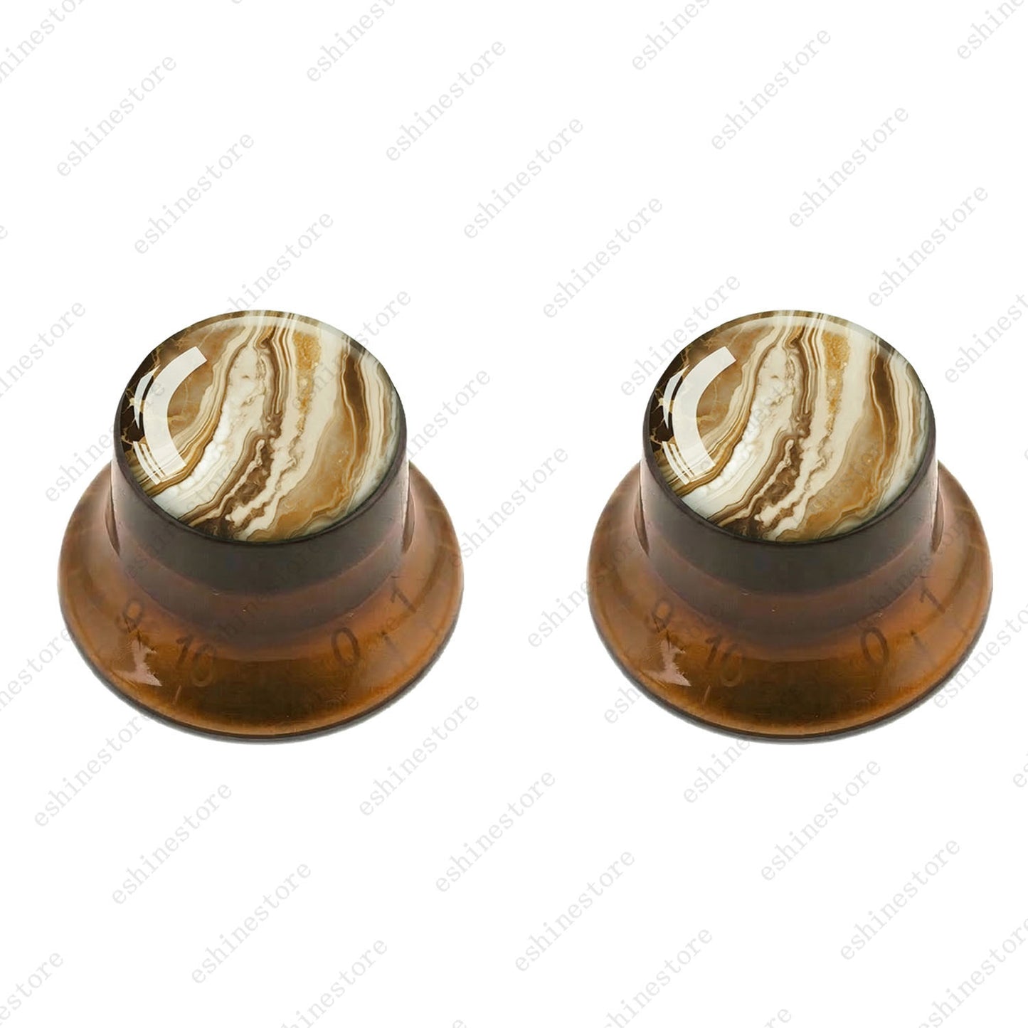 Guitar Reflector Knobs with Marble Texture Cap Top Hat Knob for Les Paul SG - 10