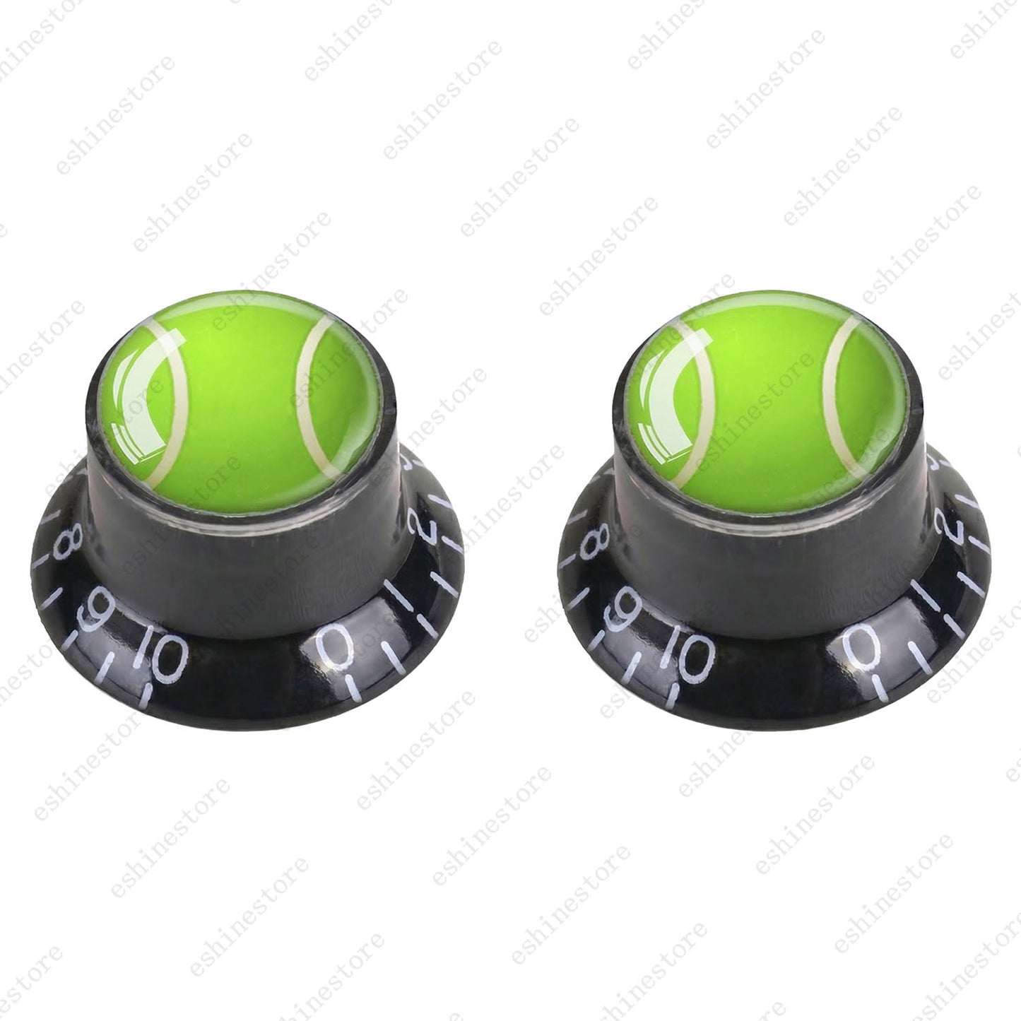 Electric Guitar Reflector Knob w/ Tennis Design Cap Top Hat Knob for Les Paul SG