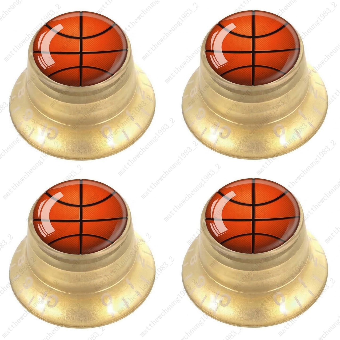 4Pcs Gold Guitar Reflector Knobs For Les Paul SG  - 10 Ball Styles Available