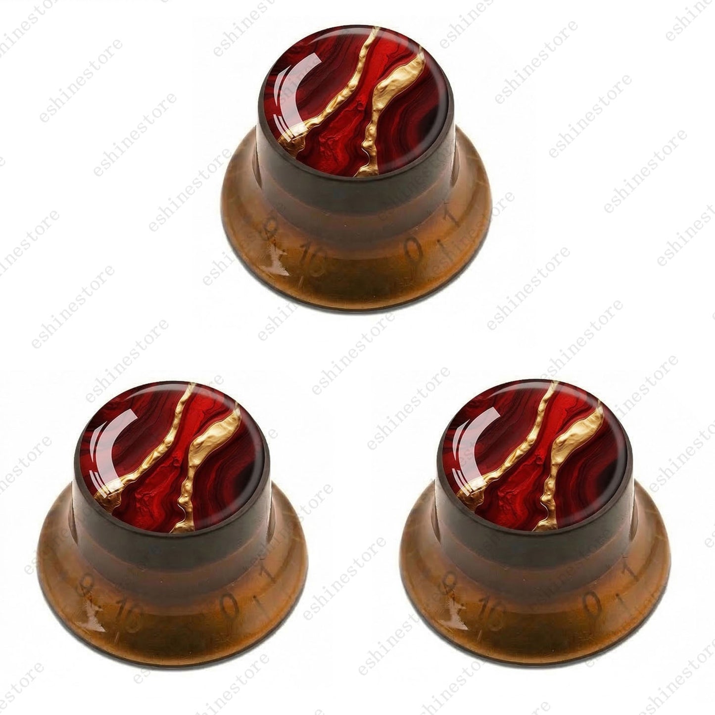 Guitar Reflector Knobs with Abstract Art Cap Top Hat Knobs for Les Paul SG - 09