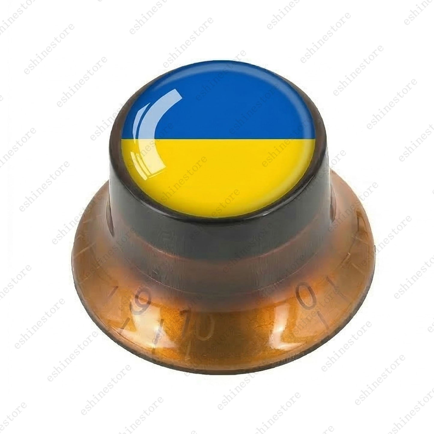 Guitar Reflector Knobs w/ Ukrainian Flag Design Cap Top Hat Knob for Les Paul SG