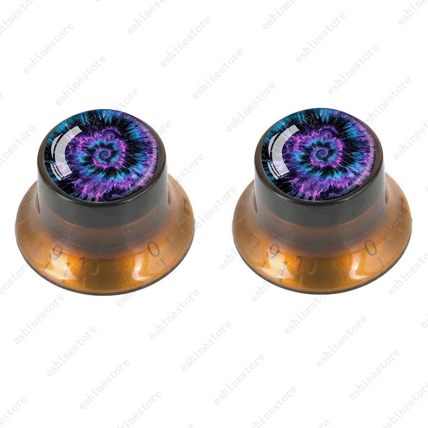 Guitar Reflector Knobs with Spiral Tie Dye Cap Top Hat Knob for Les Paul SG - 08
