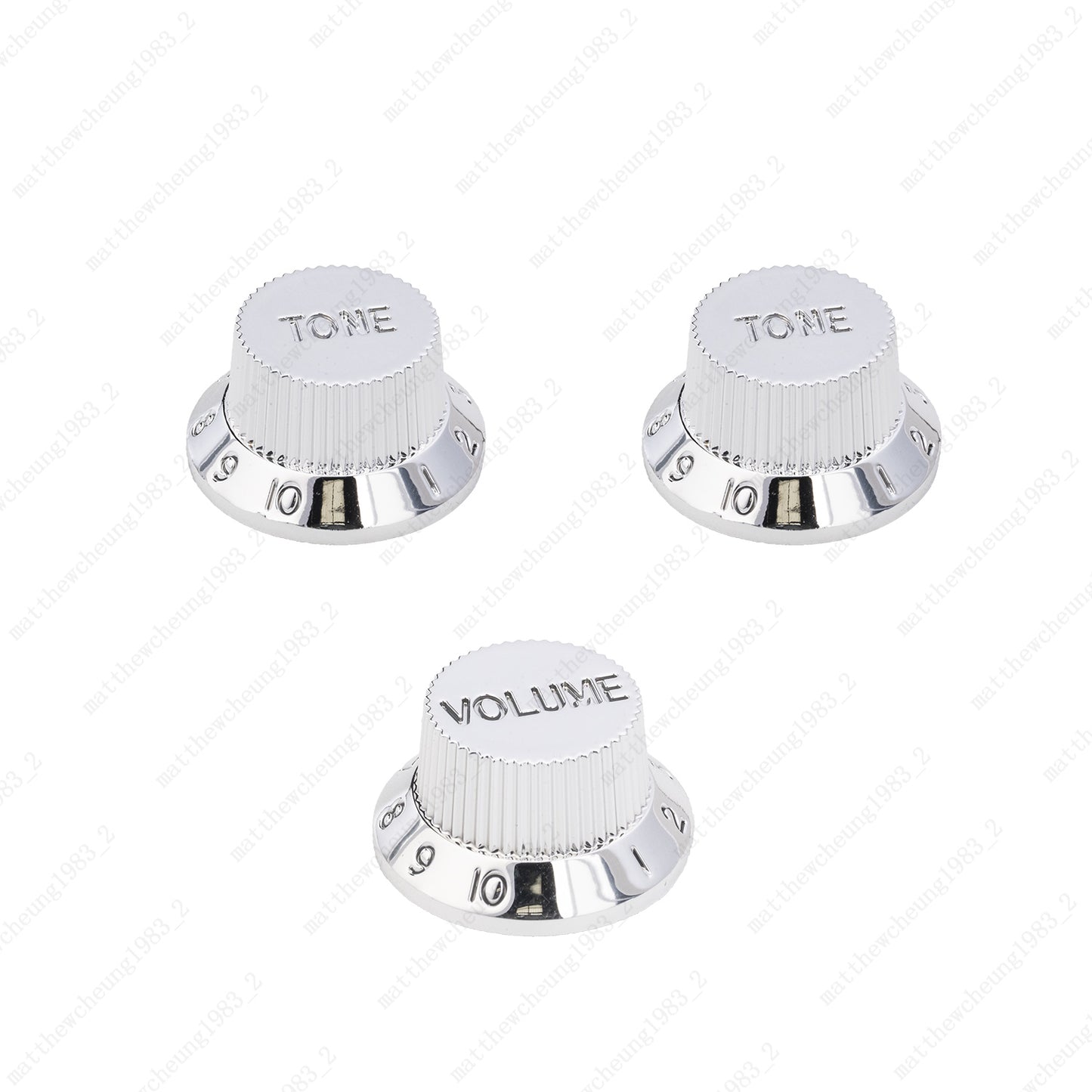 Chrome Silver ST Style Electric Guitar Knobs Volume Tone Knobs for Stratocaster