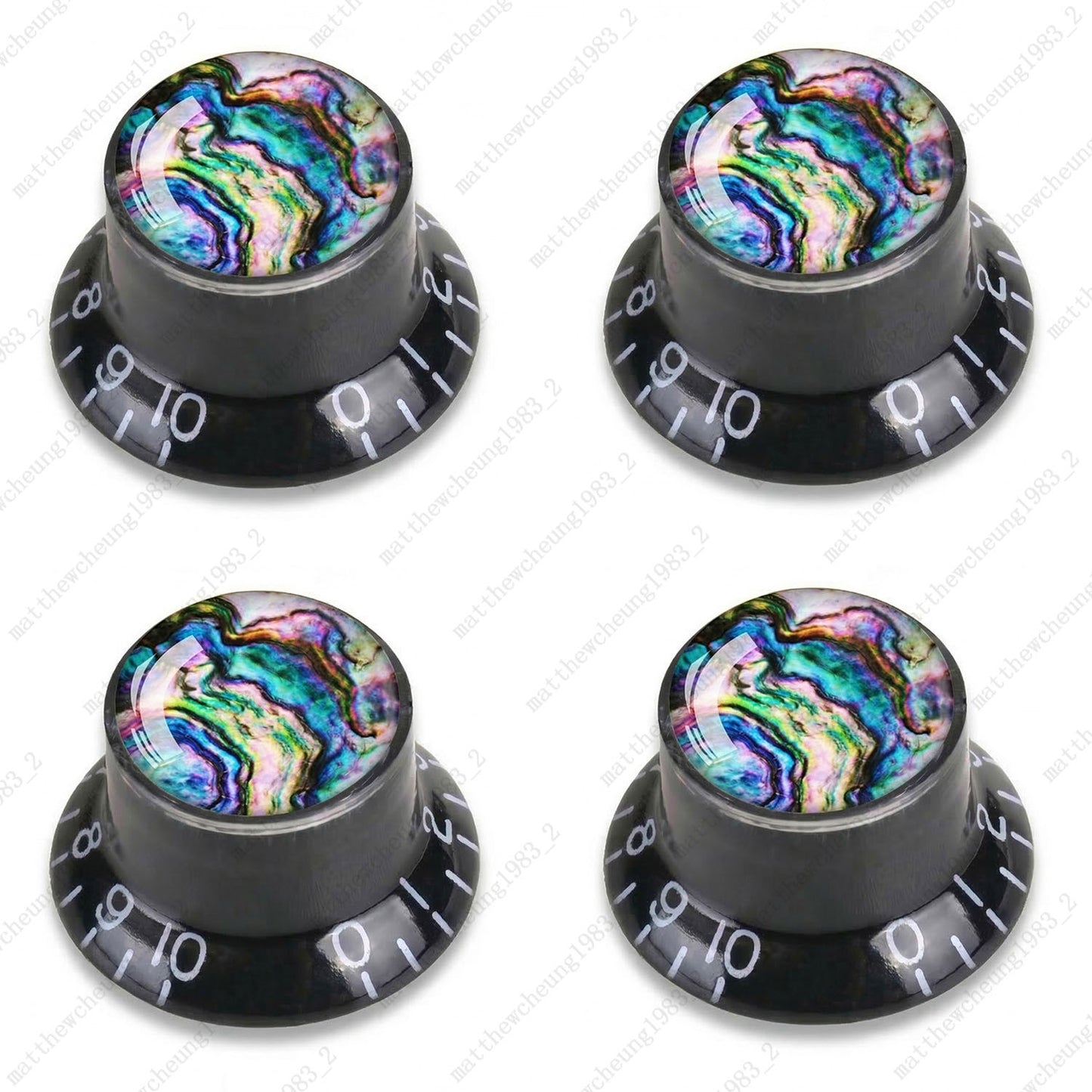 4Pcs Black Guitar Reflector Knos For Les Paul SG -10 Seashell Pattern Options