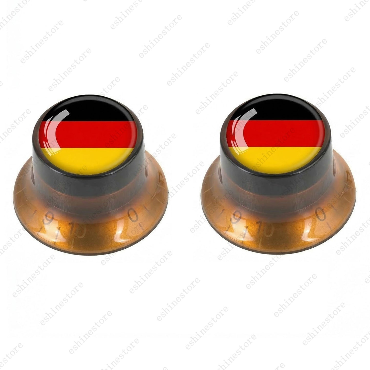 Guitar Reflector Knobs w/ Germany Flag Design Cap Top Hat Knobs for Les Paul SG