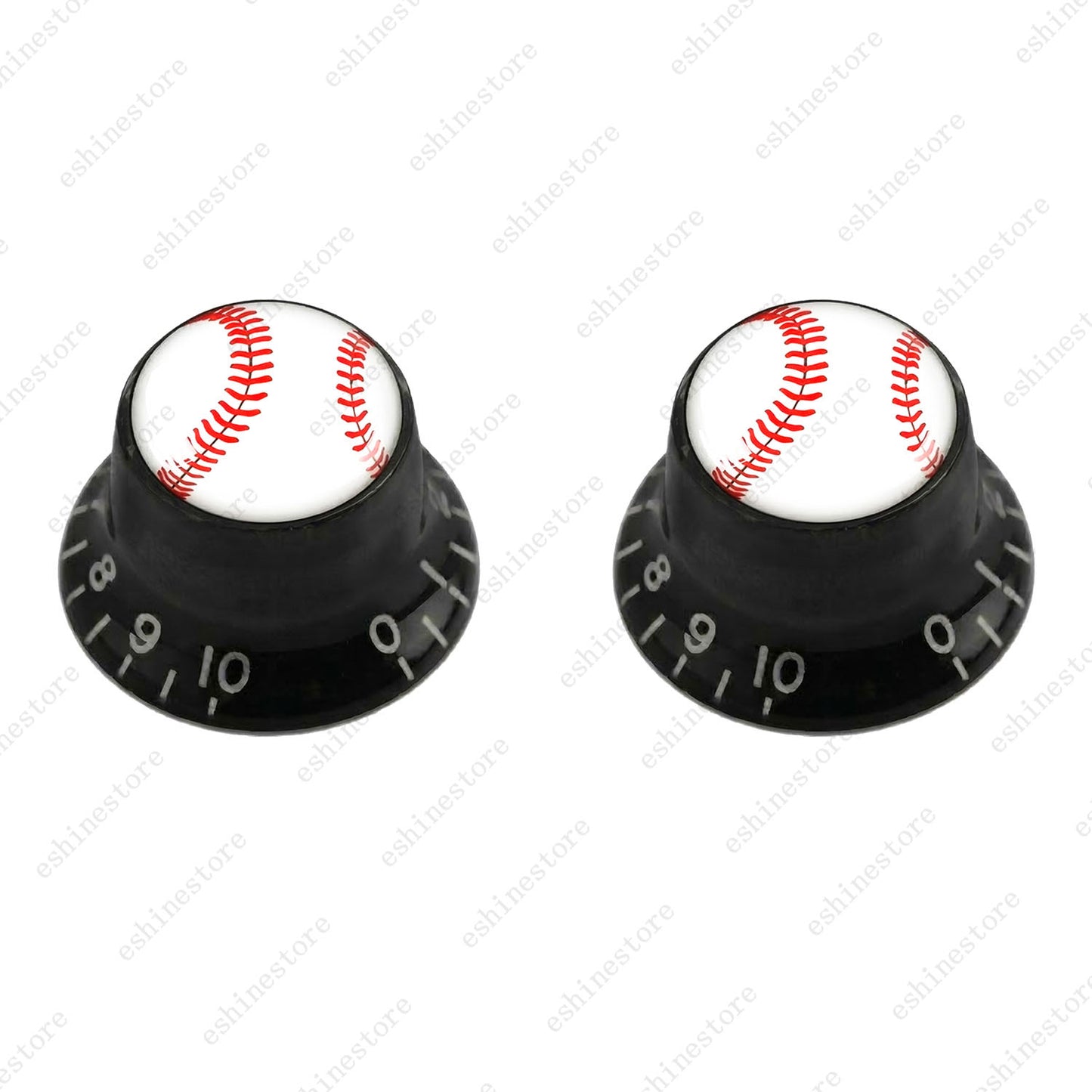 Guitar Reflector Knobs w/ Baseball Design Cap Top Hat Knobs for Les Paul SG