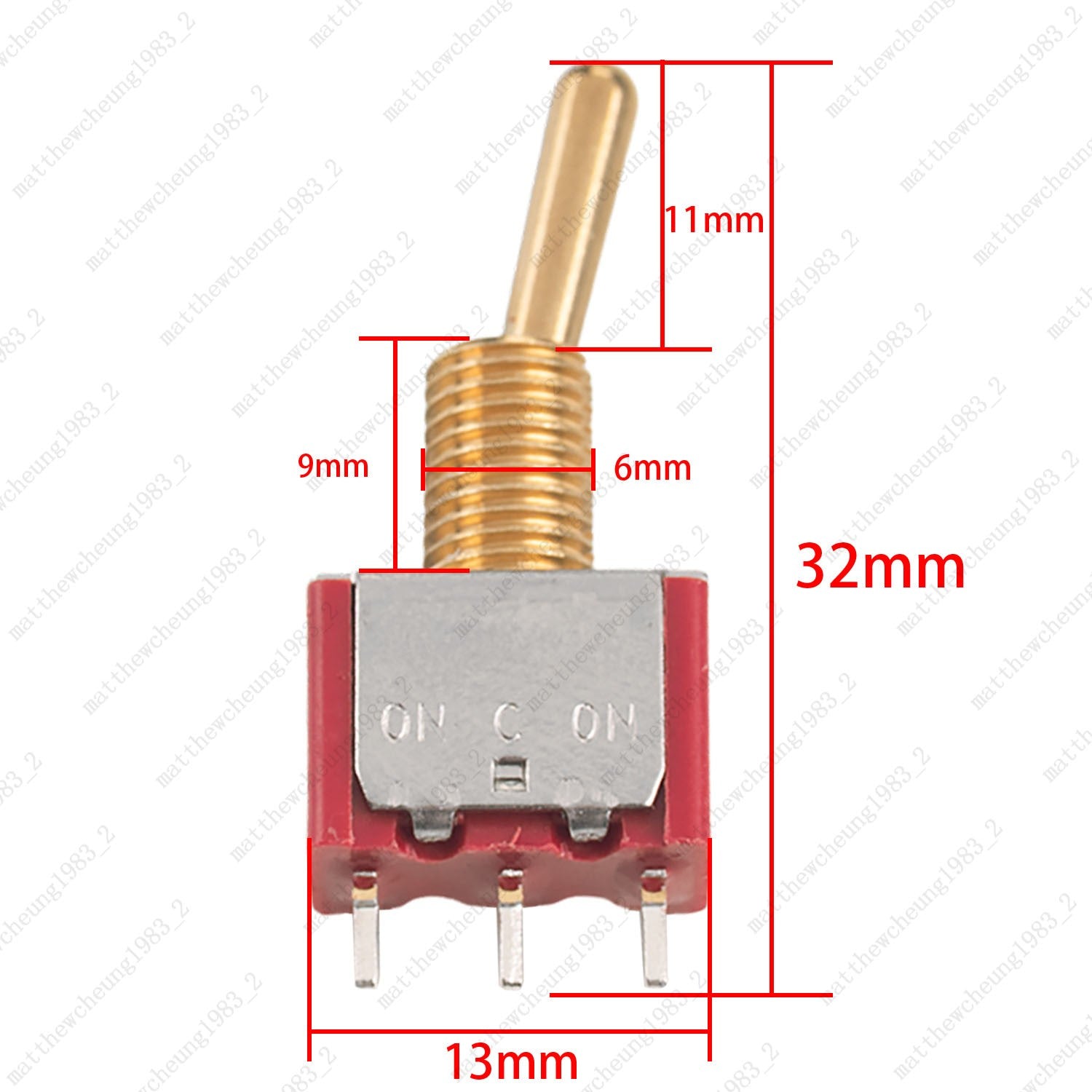 1/3/5Pcs Mini Vintage Brass Lever Switch 3Pins 2-Position ON-ON Toggle Switch