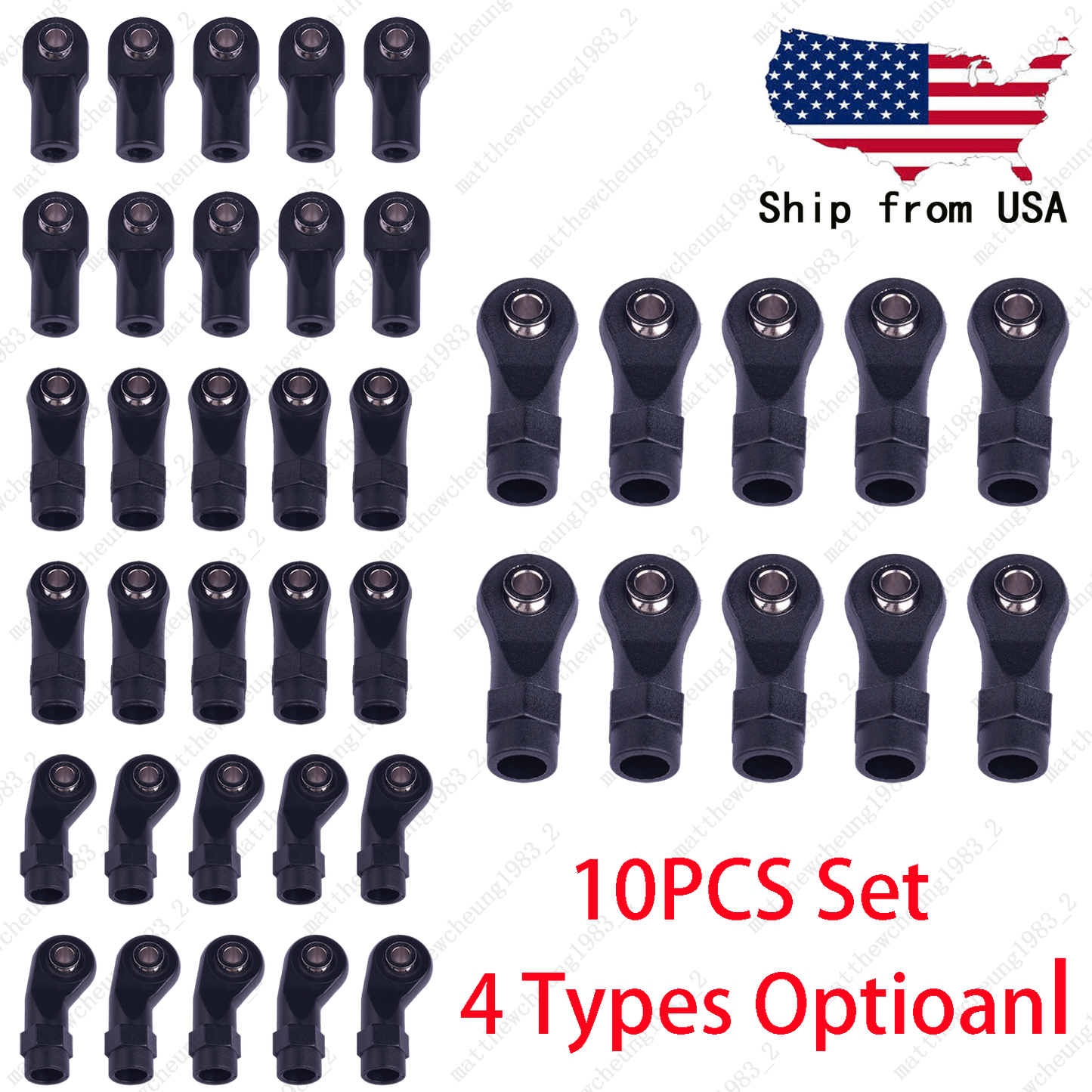 10PCS 1/10 M4 CW/CCW Precision Nylon Tie Rod Ball Head for RC - 4 Types Options