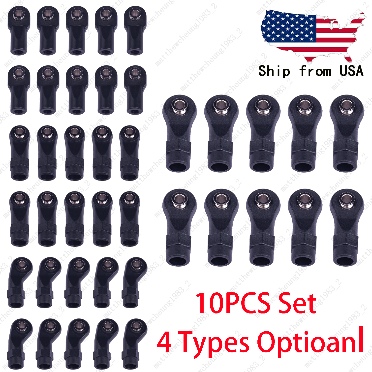 10PCS 1/10 M4 CW/CCW Precision Nylon Tie Rod Ball Head for RC - 4 Types Options