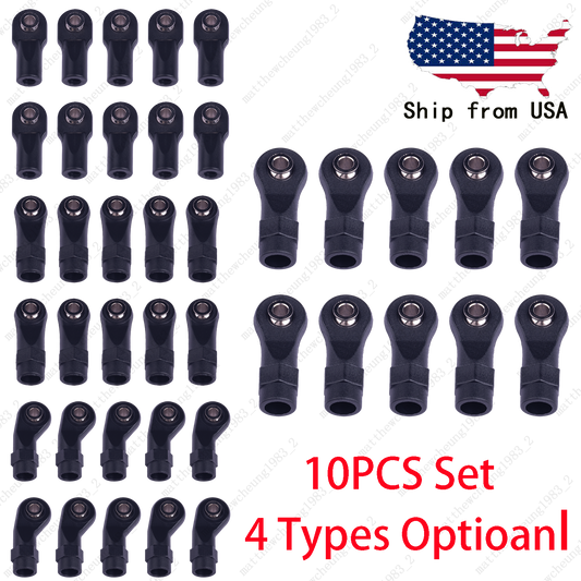 10PCS 1/10 M4 CW/CCW Precision Nylon Tie Rod Ball Head for RC - 4 Types Options