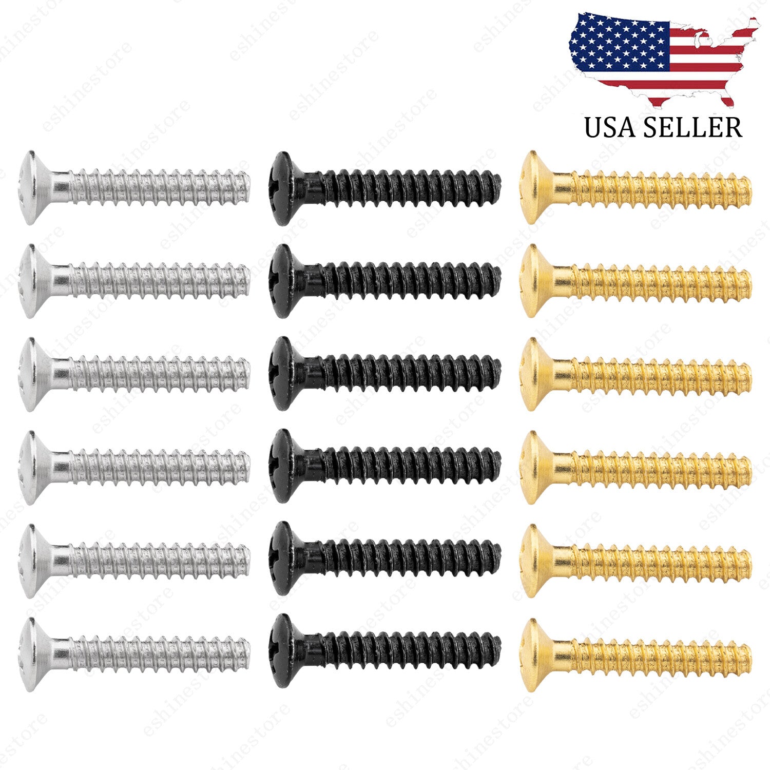 6 Pcs Single coil pickup mounting Countersunk Head Screws 22x3.5mm For ST TL