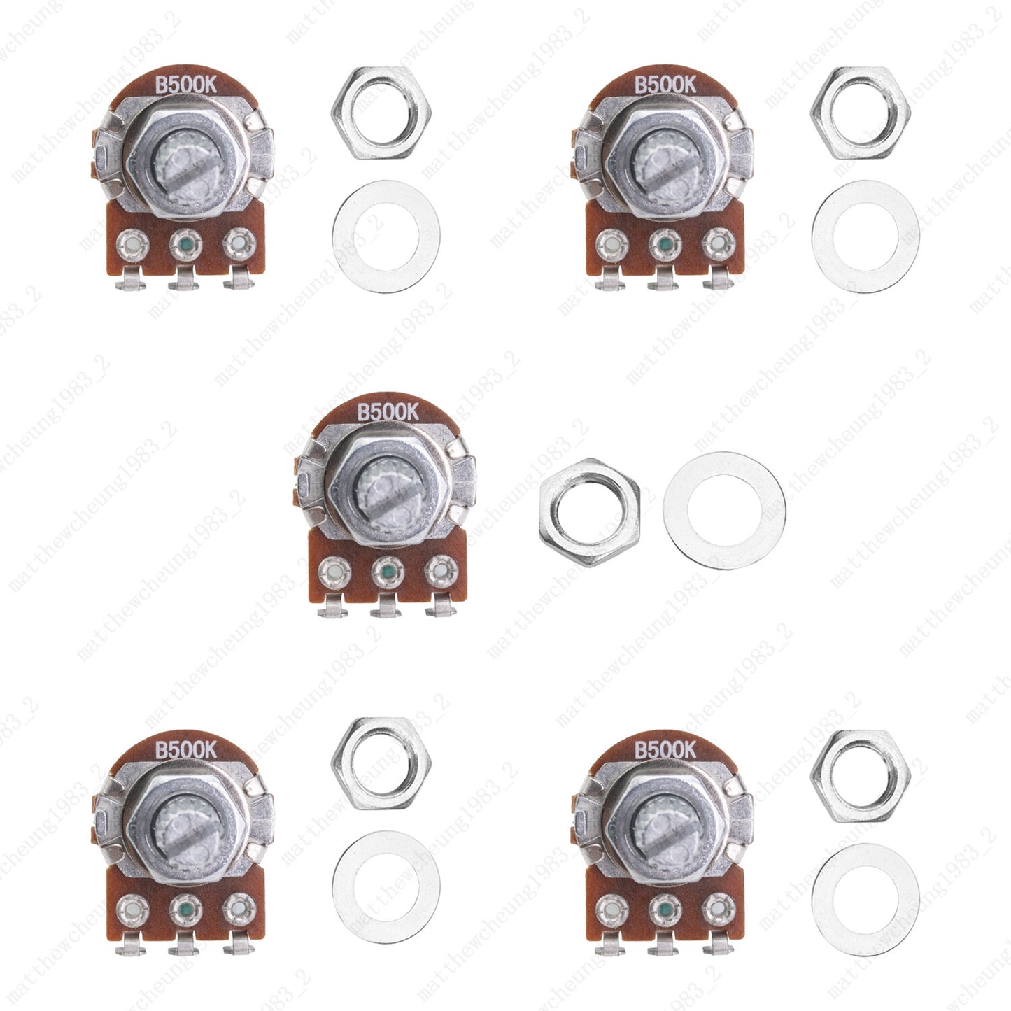 1/3/5/10X Mini Potentiometer Long 18mm A/B 250k/500k Volume Tone Taper Pot