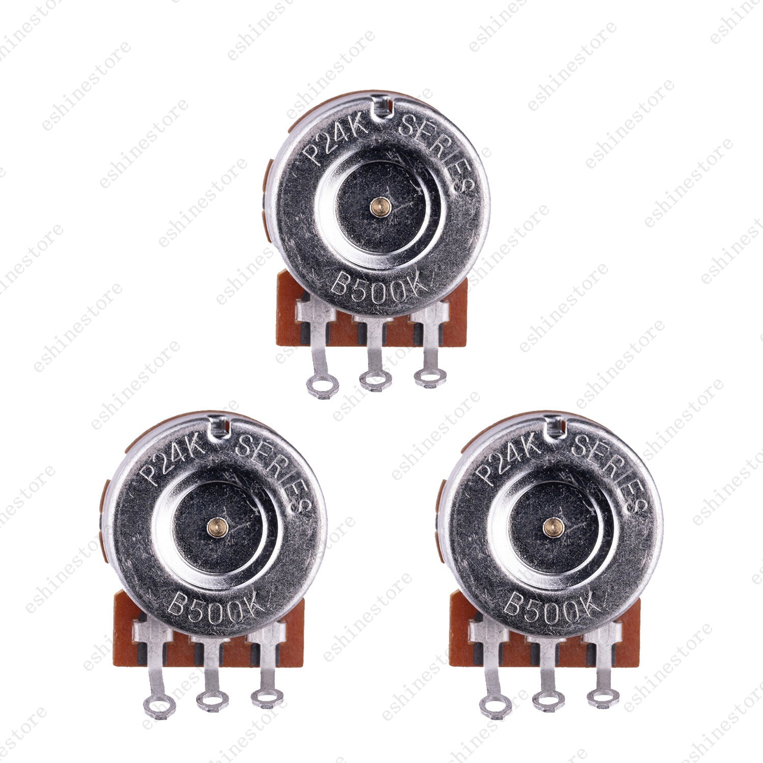 A/B 250K/500K Guitar Potentiometers Brass 18mm Long Shaft Pot US 24 Spline Fine