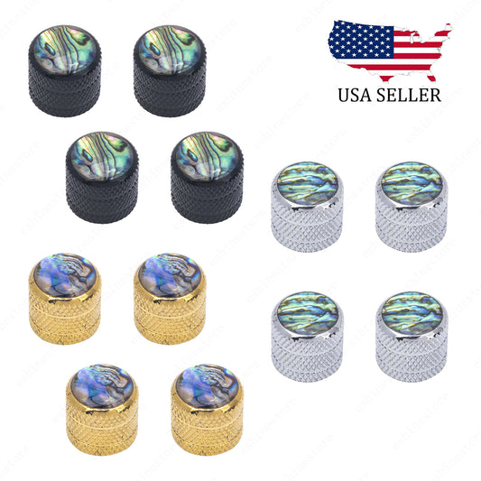 4 Pcs inlay Dome Metal Guitar 6mm Shaft Volume Tone Knobs For Les Paul SG
