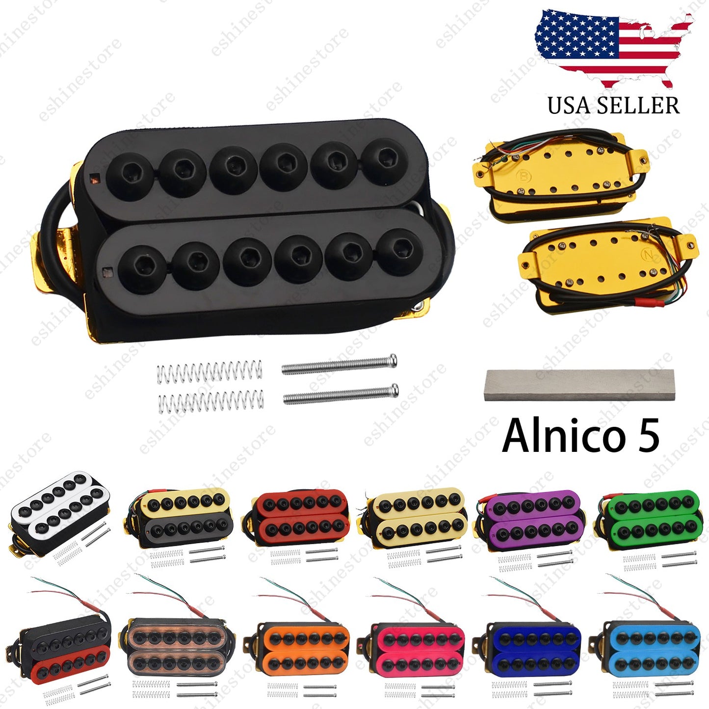 Electric Guitar Pickups Double Dual Coil Humbucker Alnico 5 Magnet Umbrella-Head