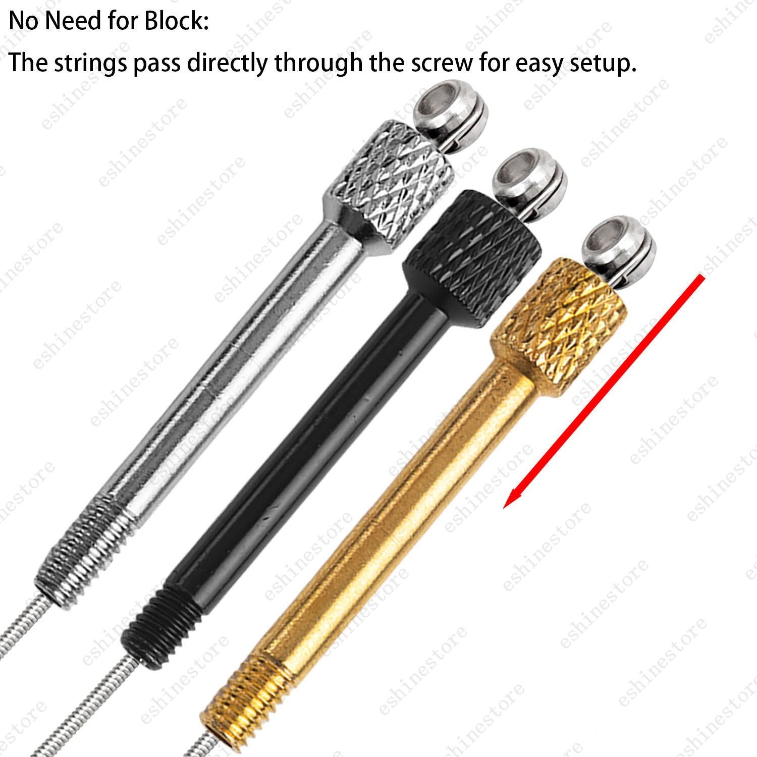 Brass Guitar Tremolo Bridge Saddle Clamp Locking Screws (Without Insert Block)