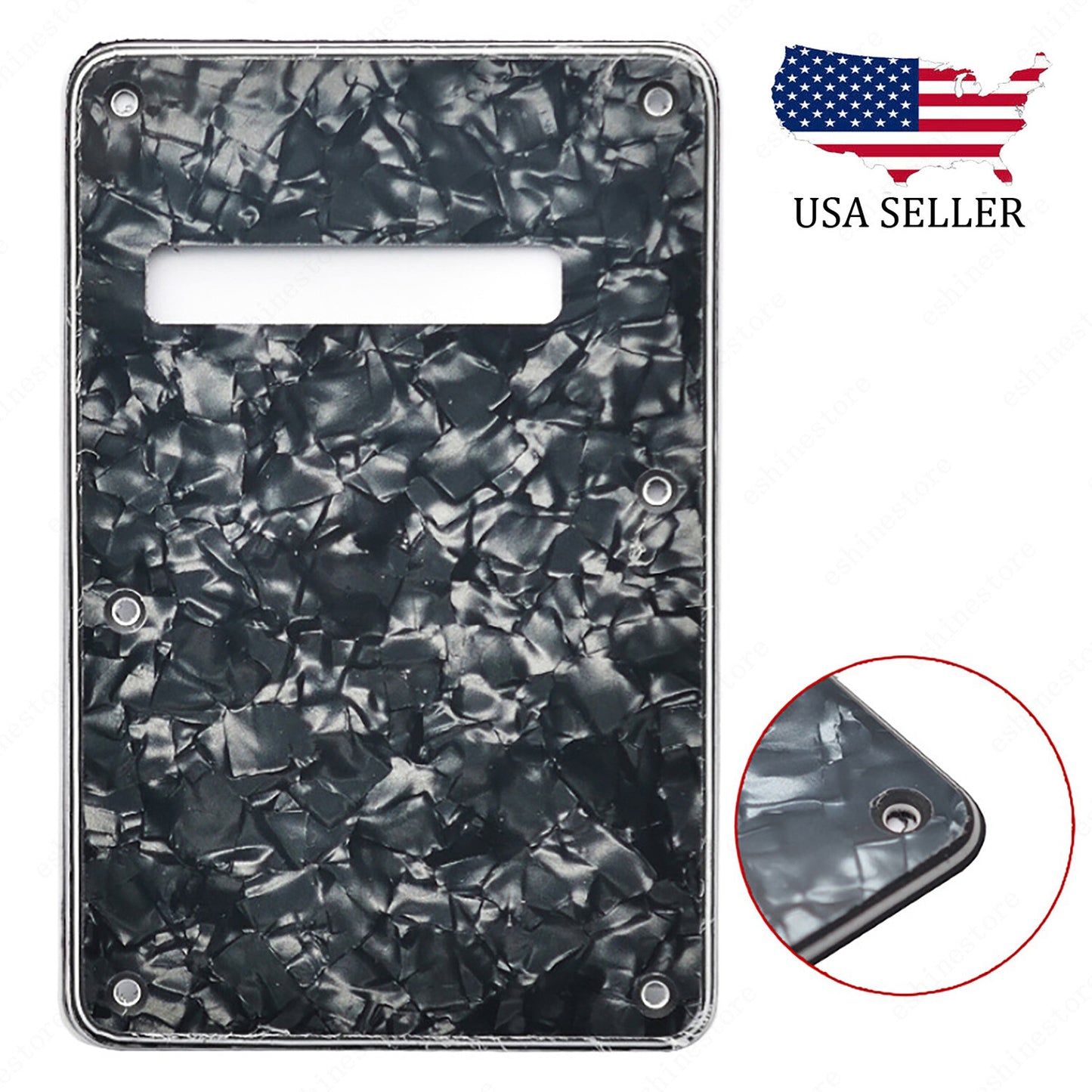 Electric Guitar Tremolo Cover Back Plate Trem Spring Cover For Strat Black Pearl