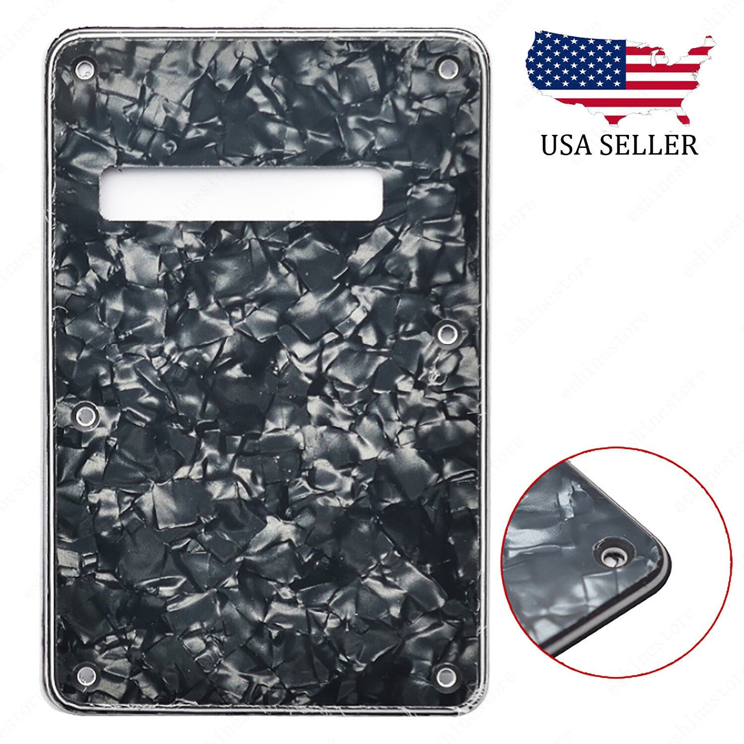 Electric Guitar Tremolo Cover Back Plate Trem Spring Cover For Strat Black Pearl