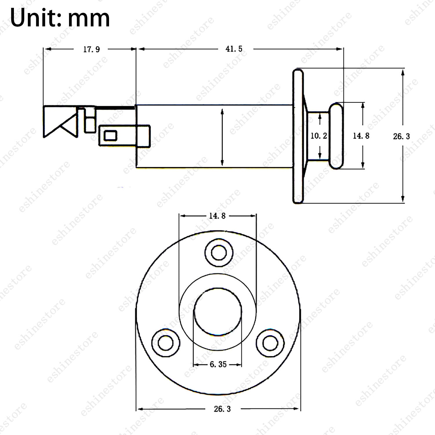 1/4" Acoustic Electric Guitar Stereo Mono Endpin Output Jack Strap Button Socket