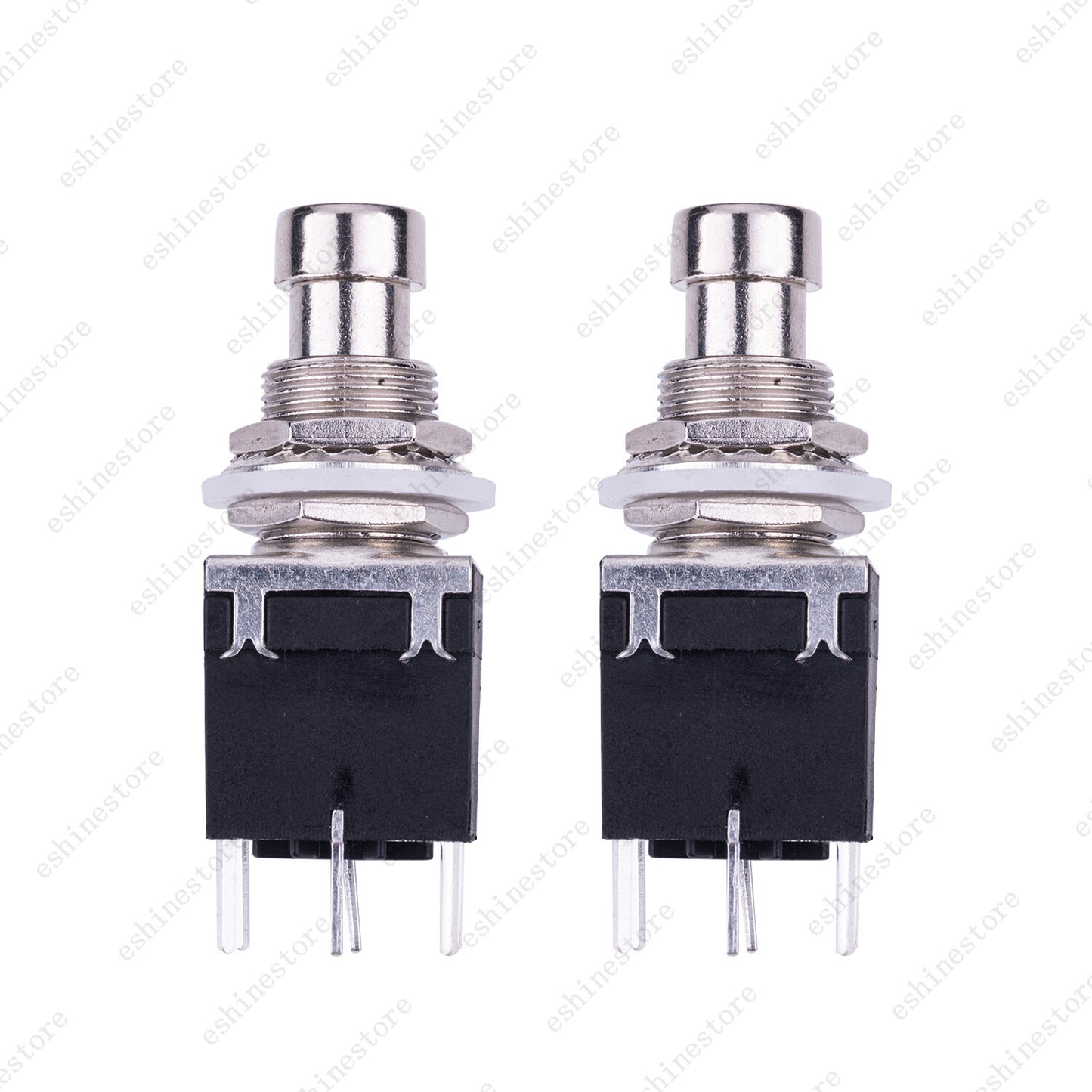 2 Pcs Guitar Effects Effects Pedal Switch 6-pin Stomp Foot Switch in Black