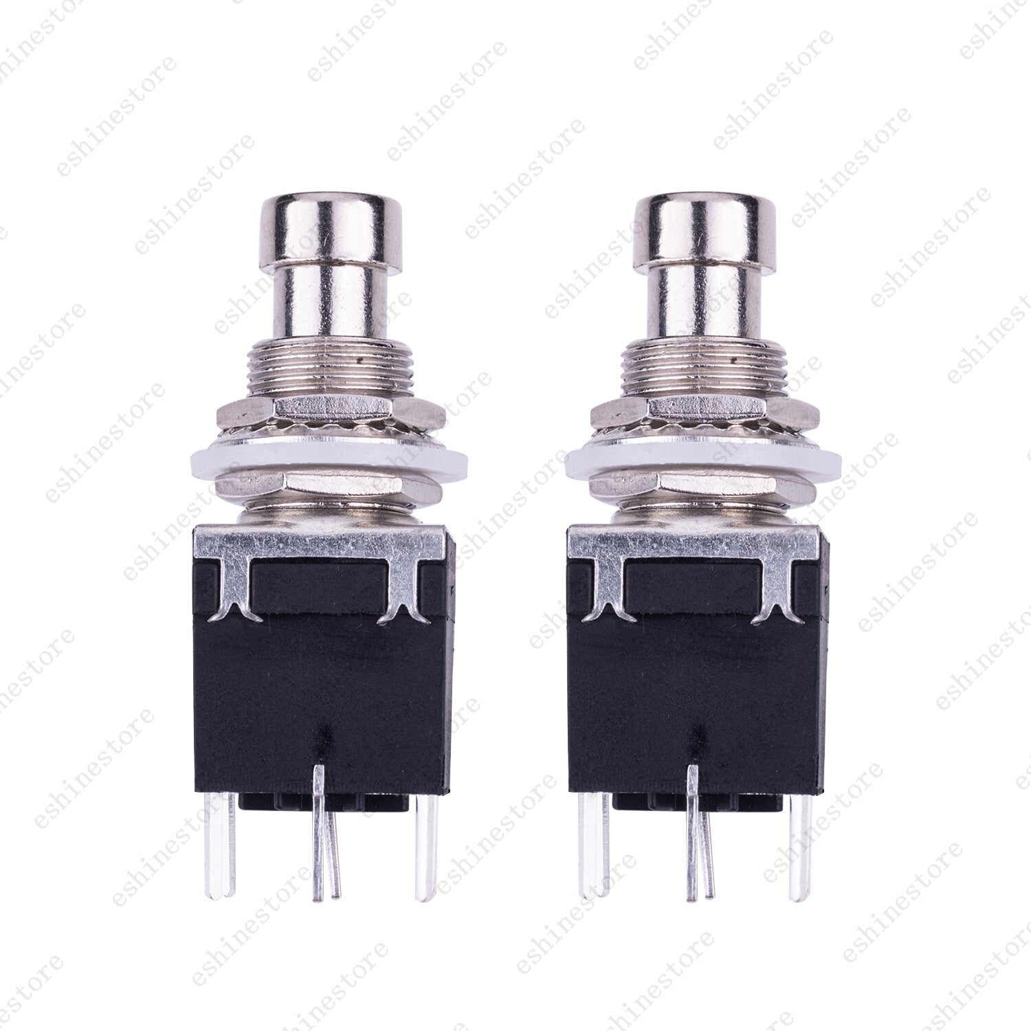 2 Pcs Guitar Effects Effects Pedal Switch 6-pin Stomp Foot Switch in Black