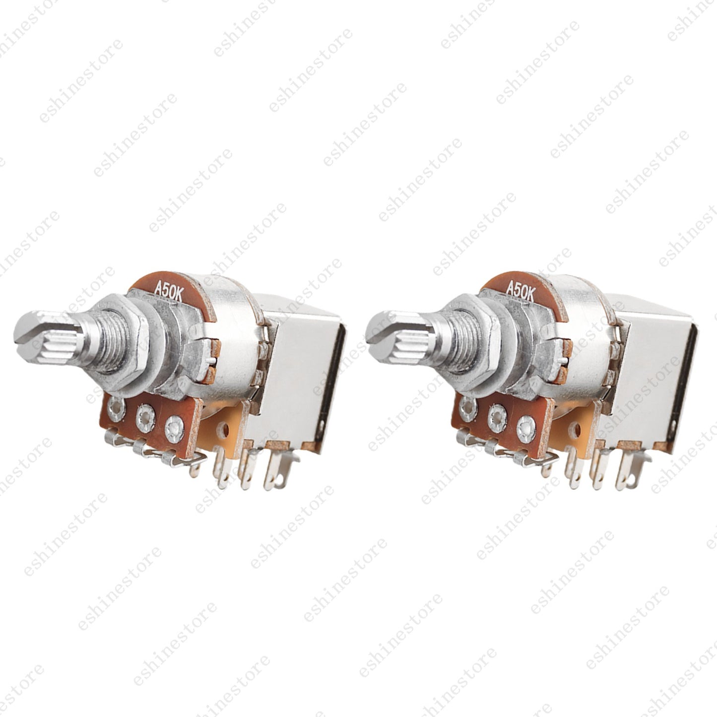 2pcs Guitar Push Pull Potentiometer 18-Split Long Shaft  A/B/25K/50K Tone Volume