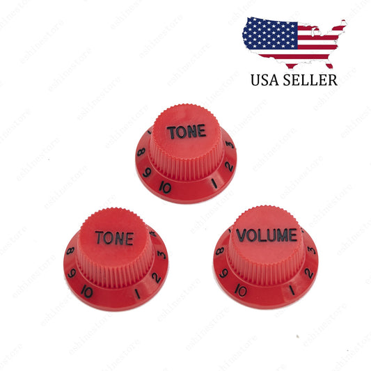 Red/ Black Numbers Electirc Guitar Knobs Volume Tone Knob fits Stratocaster