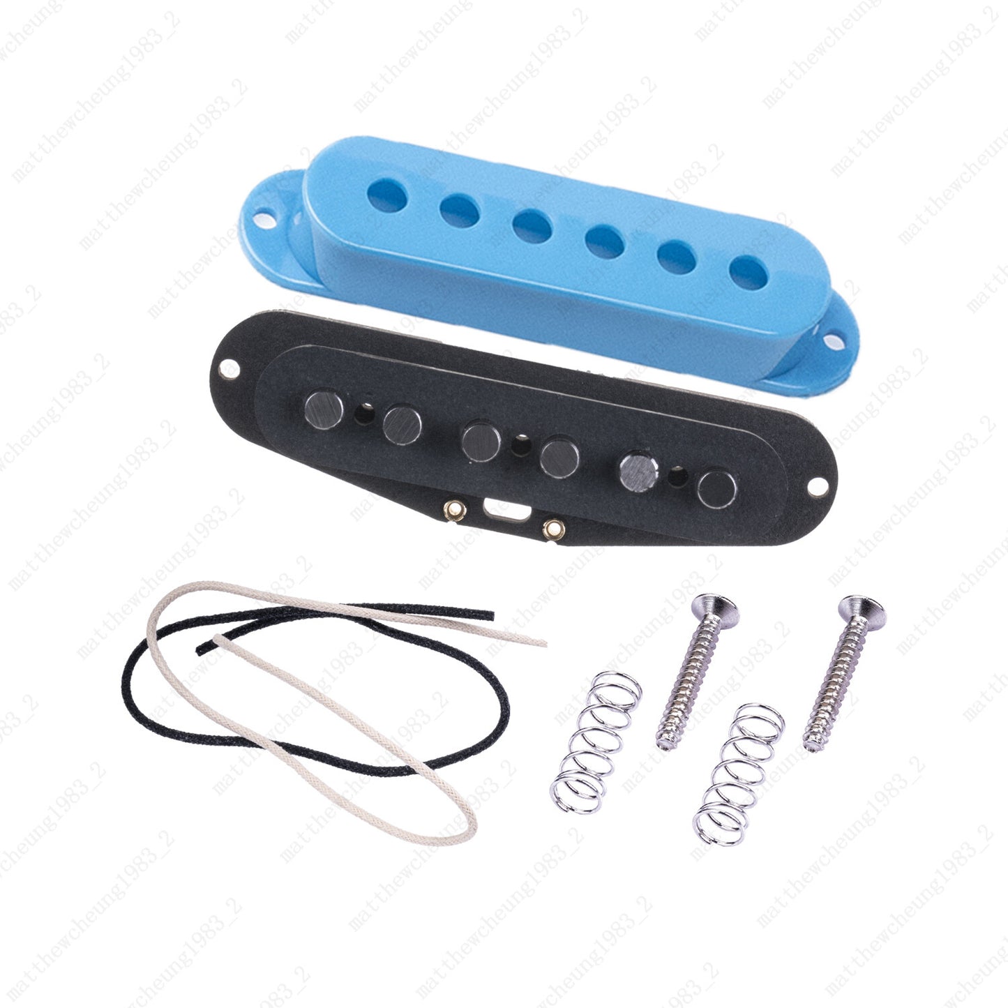 Vintage Flat Top Single Coil Pickup Kit Alnico V Pole Pieces Fiber Bobbin