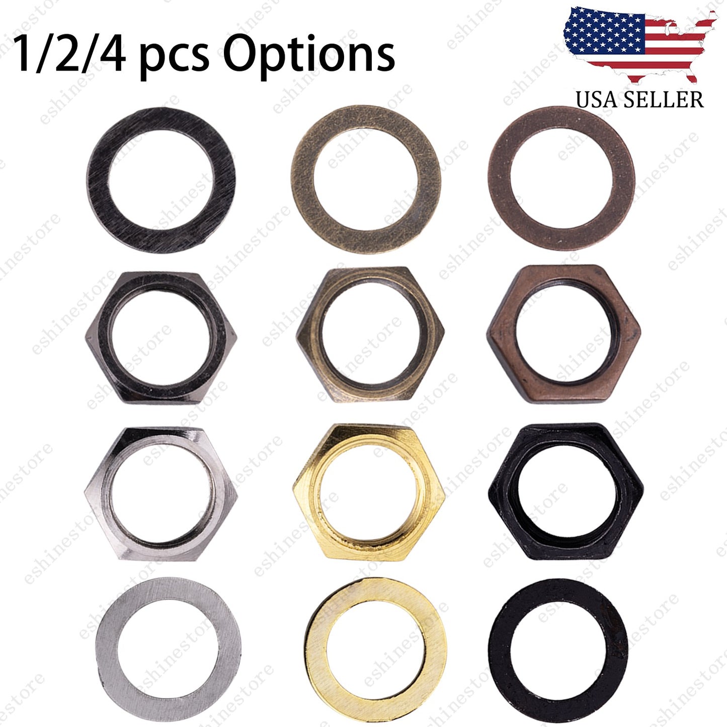 Set of 1/2/4 Metric Thread M9 Guitar Bass Nut Washer For Input Output Jack