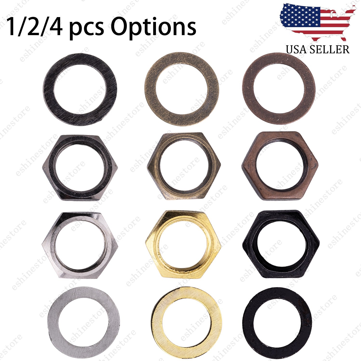 Set of 1/2/4 Metric Thread M9 Guitar Bass Nut Washer For Input Output Jack