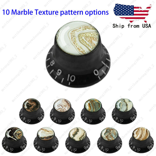 4Pcs Black Guitar Reflector Knob For Les Paul SG -10 Marble Texture Style Option