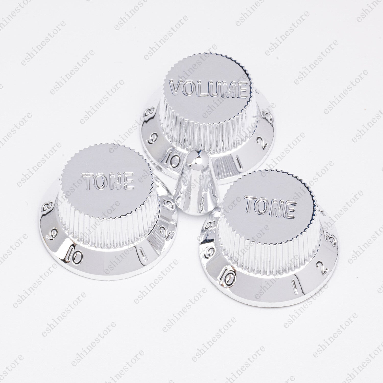 Chrome Silver Strat Pickup Covers Set Guitar Knobs Switch Tip For Stratocaster