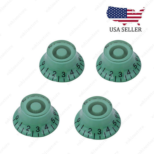 4 Pcs Green LP Electric Guitar Knob Top Hat Knobs Bell Knobs for SG Les Paul