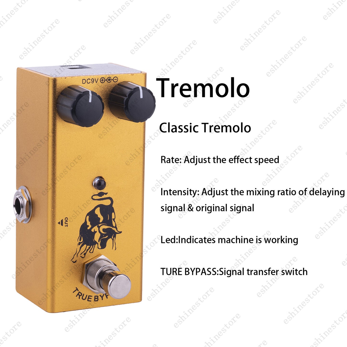 1 piece Electric Guitar Tremolo Effects Pedal Mini Single Type DC 9V True Bypass