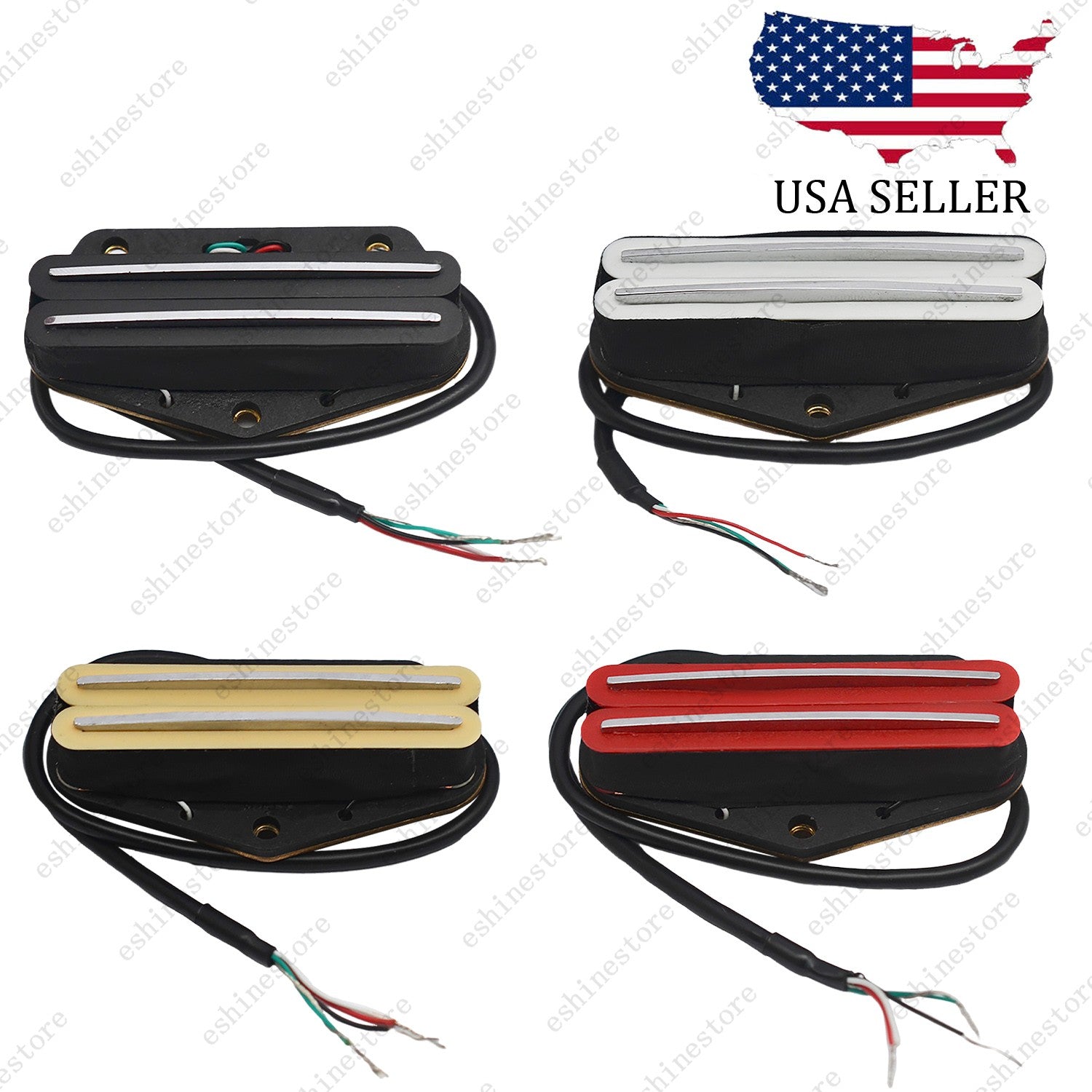 Guitar Ceramic Hot Dual Rail Bridge Pickup Humbucker For Telecaster 4 Colors