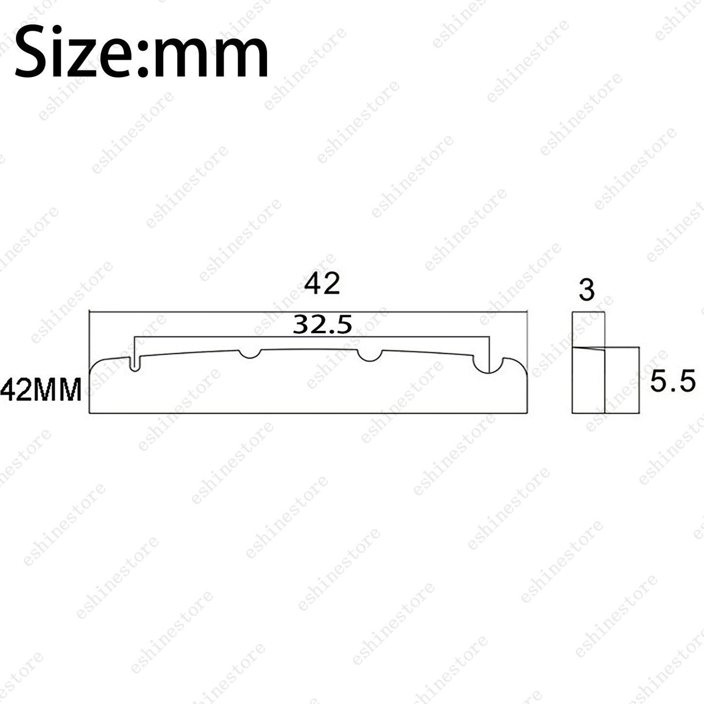 2x 1.65" / 42mm Bass Slotted Flat Bottom Bone Nut 4 String For PRECISION P Bass