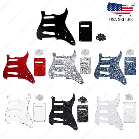 11 Hole SSS 3 Ply Guitar Pickguard&Back Plate for USA MIM Standard Fender Start