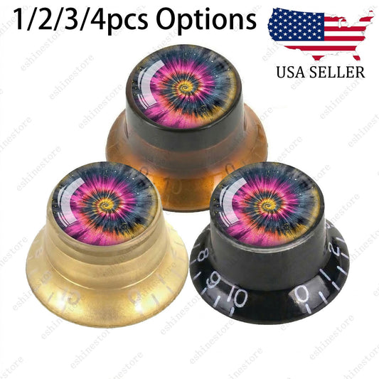 Guitar Reflector Knobs with Spiral Tie Dye Cap Top Hat Knob for Les Paul SG - 07