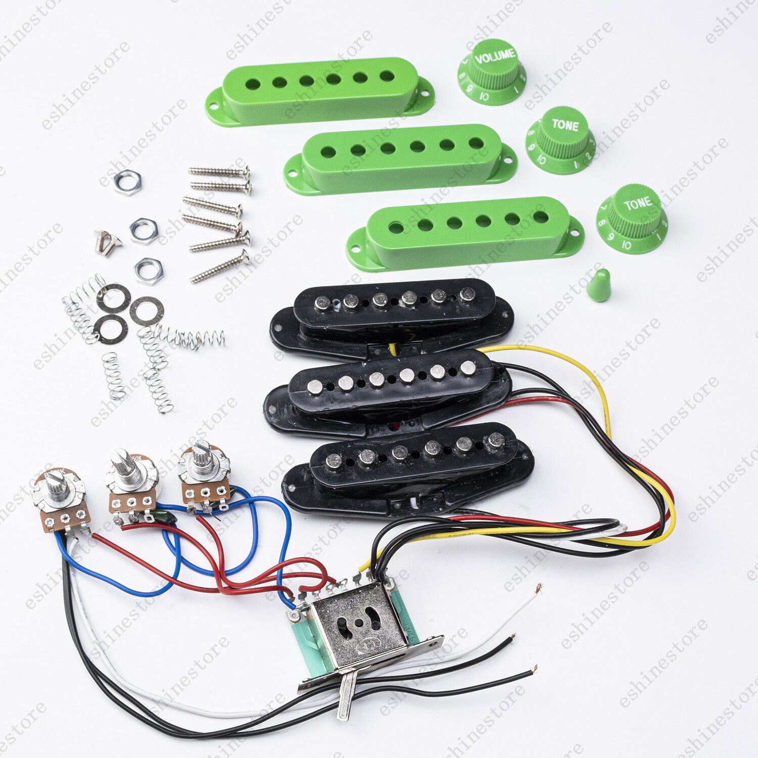 Electric Guitar SSS Pickups Passive Circuit Cover Knobs Kit For Strat Guitar