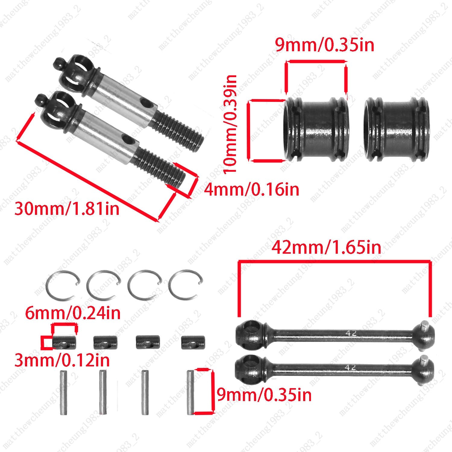 1 Set Upgrade Two-Stage Carbon Steel CVD Drive Shaft for RC 37/39/42mm Optional