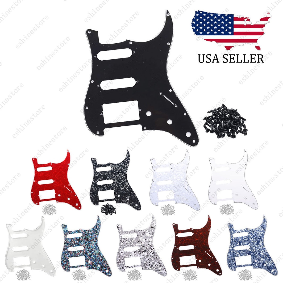 11 Holes SSH Strat Style Pickguard For Stratocaster Various Colors US Ship
